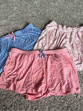 3-Pack Women’s Sleep Shorts Set – Pink, Blue, Light Pink